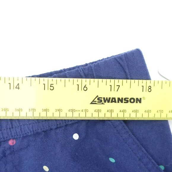 Emily Daniels Cropped Pants Women's XL Blue Polka Dot 100% Cotton Etastic Waist - Picture 5 of 6